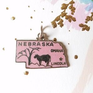 Nebraska Enameled Vintage State Travel Charm